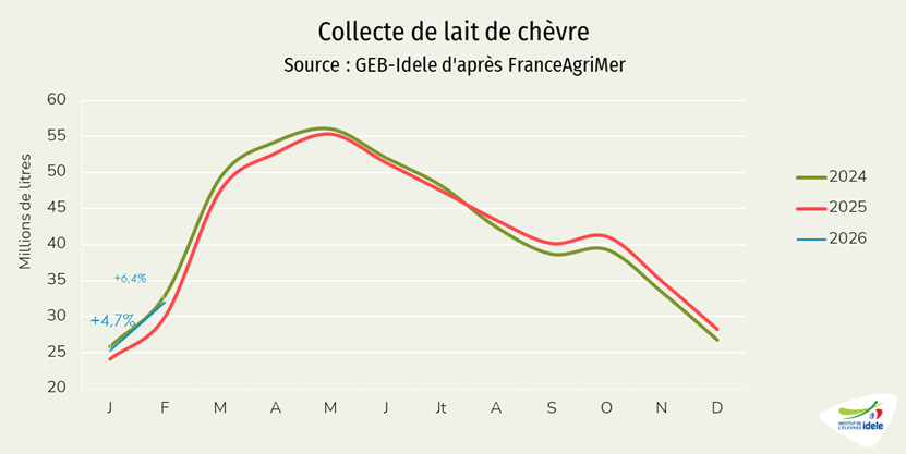 Collecte mensuelle de lait de chèvre